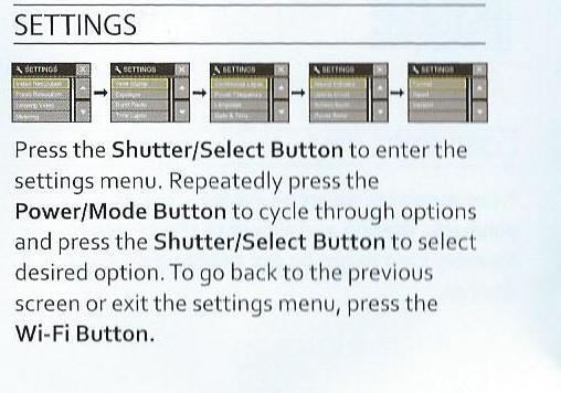 Stiskněte tlačítko Shutter/Select button pro výběr v menu.