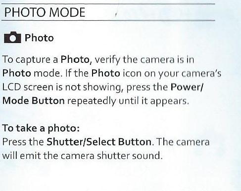 Manipulace s kamerou Photo mode- režim fotografování Pro
