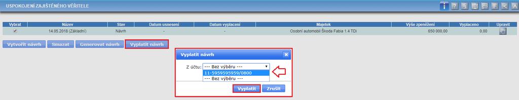 V oddíle Komentář je blíže specifikován majetek, jenž je předmětem zpeněžení, dále jsou položkově rozepsány náklady spojené se správou a zpeněžením daného majetku a uvedena částka k rozdělení mezi