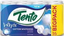 92 Toaletný papier Tento biely 4ks Kód: 1020527 bal: 10 Toaletný papier Tento Classic bigpack 16ks Kód: 1043933 bal: 1 0. 259 s DPH 0.31 GP toal.