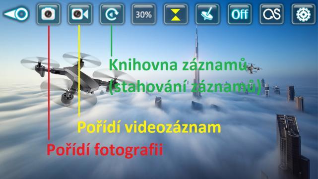 16. Propojení mobilní aplikace Nejprve zapněte dron. V nastavení vašeho telefonu se připojte na wifi síť, kterou dron vysílá. Síť nese jeden z názvů podobný těmto: WI-FI UFO nebo WI-FI 720P.