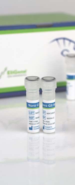 VIRAL INFECTIONS EliGene Norovirus LC Norovirus genogroup 1 and 2 1 10 molecules of viral RNA in the amplified sample Serum, plasma, feces, water, CSF Within the frame of performance study of EliGene