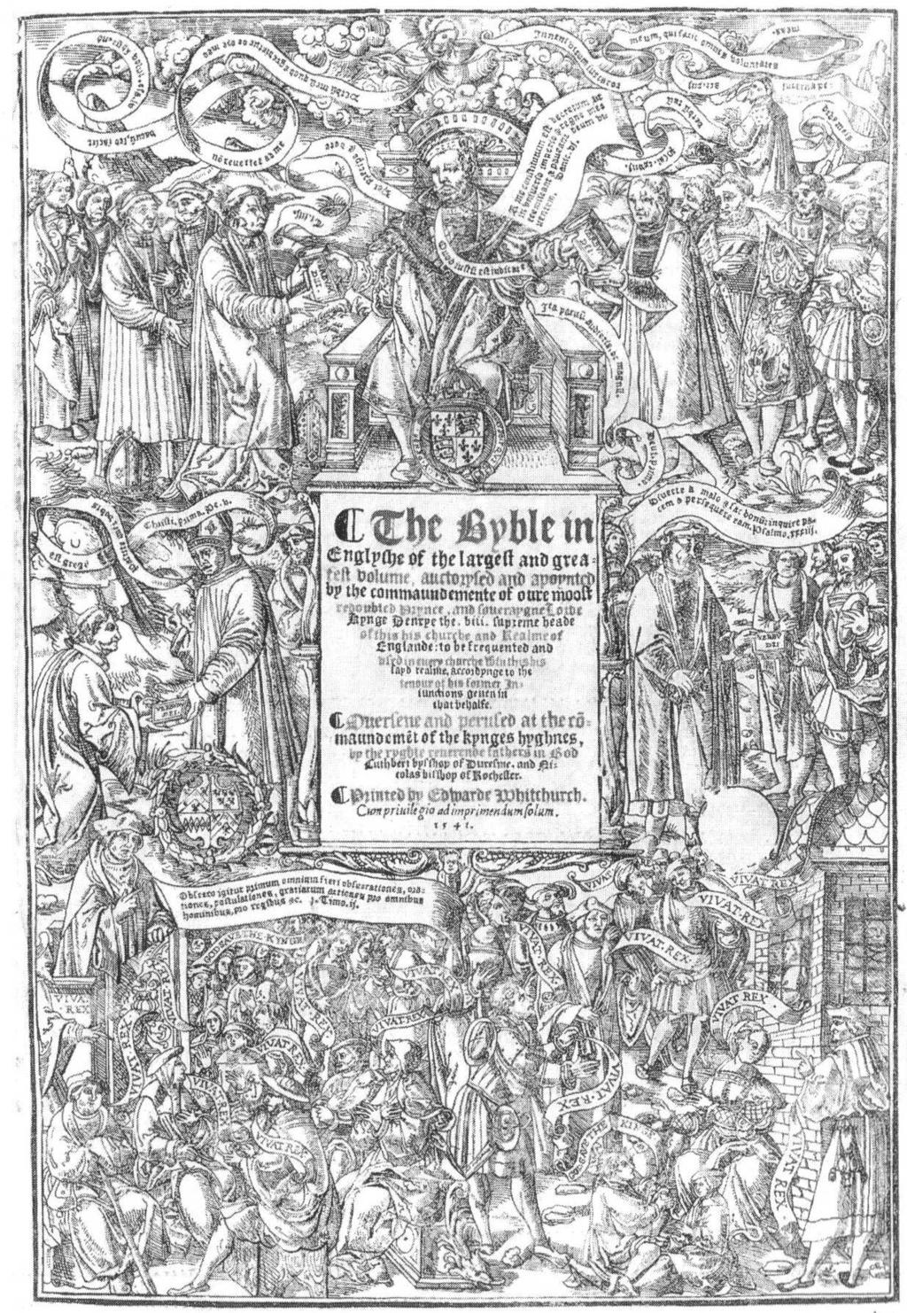 Příloha č. 10 Titulní strana The Great Bible (1539) Zdroj: Bernard G. W.