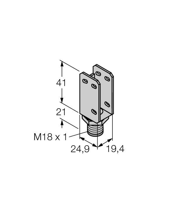 závitová pouzdra M18, otočná Wiring accessories PKG4S-2/TEL 6627370 Připojovací