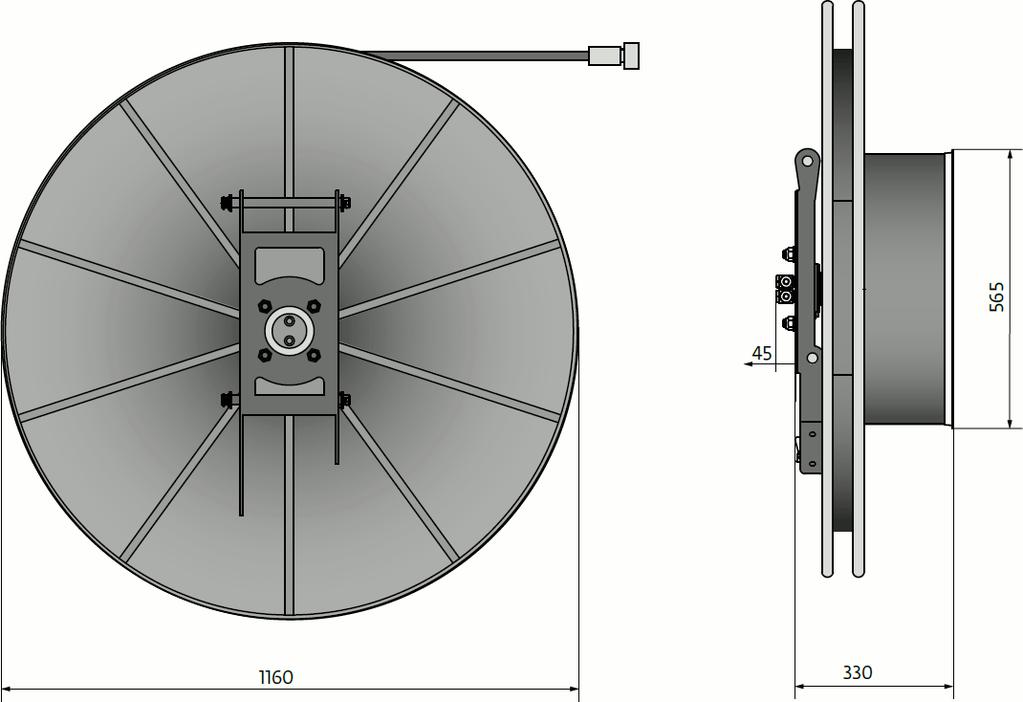 Rozměr kabelového bubnu: 7 kg 165