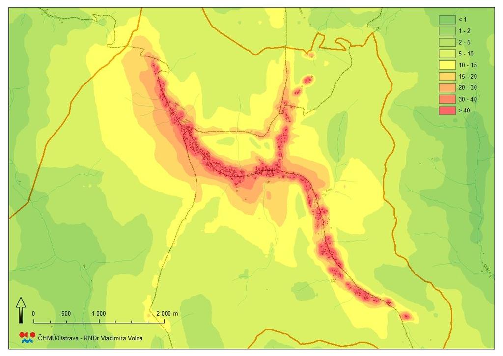 m -3 (příspěvek REZZO1 4, za předpokladu vytápění v domácích topeništích