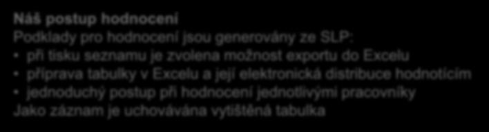 příprava tabulky v Excelu a její elektronická distribuce hodnotícím jednoduchý