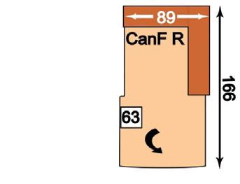 54 1,5KOSL 55 1,5KOSR 88 85 234 1,5-sedák kombielement vlevo nebo s úložným prostorem a přístavným taburetem *umístění podhlavníků KS: viz.