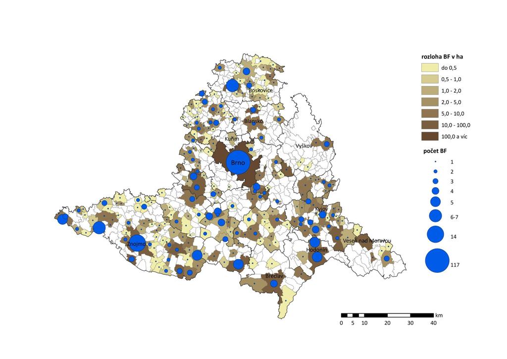 pčet BF a jejich rzlha v m² BF