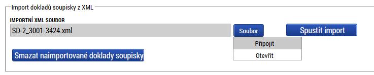 Po dobu nahrávání se v poli Importní XML soubor zobrazuje text Probíhá nahrávání Cca do minuty se v poli Importní XML soubor zobrazí název nahraného souboru.