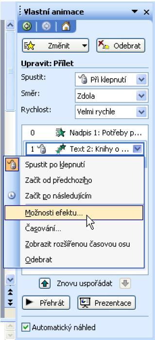 Poznámky Postup na pridanie animačného efektu 1. Na snímke vyberieme objekt, ktorý chceme animovať. 2.