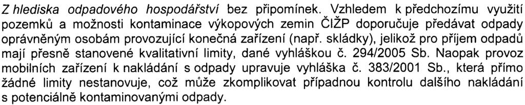 Èeská inspekce životního prostøedí (dále jen ÈIŽP) z hlediska ochrany ovzduší pøipomínek.. bez Z hlediska ochrany vod bez pøipomínek.