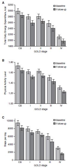 CHOPN A POHYBOVÁ AKTIVITA DISEASE PROGRESSION AND CHANGES IN PHYSICAL ACTIVITY IN PATIENTS WITH CHRONIC OBSTRUCTIVE PULMONARY DISEASE: 137 pacientů, 3 roky Monitorování pomocí náramků zaznamenávající