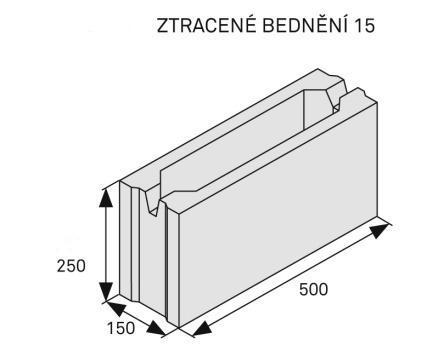 Ztracené bednění Rozměry t/d/v (mm) ZB