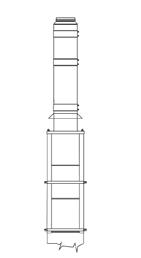 Schiedel Tloušťka stěny 0,5 mm (Ø 80-400mm) 0,6 mm (Ø 450-700mm), tloušťka izolace 25 mm, univerzální 1) světlý Ø v mm ICS/UNI (ST) 150/140 180/160 180/180 200/200 250/250 300/300 350/350 81 Pata