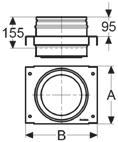 Schiedel Permeter 50 Tloušťka stěny 0,5 mm, tloušťka pláště 0,6 mm, tloušťka izolace 50 mm, univerzální světlý Ø v mm 130 150 180 200 250 1 Dno s podpěrou 1.