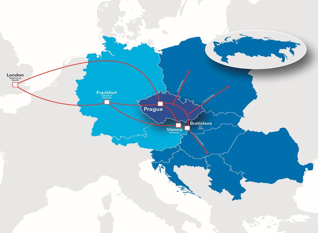 NAŠE MEZINÁRODNÍ SÍŤ Vlastní páteřní síť a POPy ve Velké Británii,