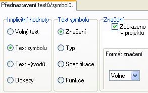 Tip JAK NASTAVIT ZNAČENÍ SYMBOLŮ PODLE STRÁNKY / POLE STRÁNKY Program umožňuje značit symboly ve schematu jak pořadovým číslem (-S1, -S2, ) tak i podle stránky a pole a to v různých formátech zápisu