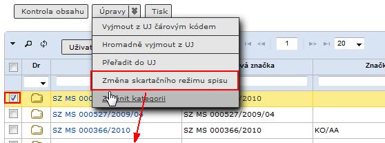 Po zobrazení objektu je na záložce Související objekty uveden odkaz na ukládací jednotku, do které je zařazen. Na záložce je integrovaný panel nástrojů pro.