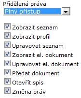 spisu skupina práv dává možnost Pouze pro čtení