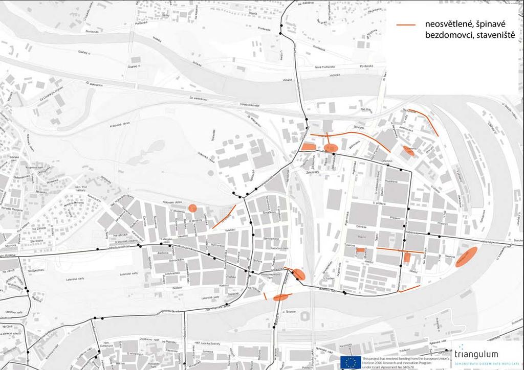 Obr. 20: Účastnická mapa znázorňující místa vnímaná jako