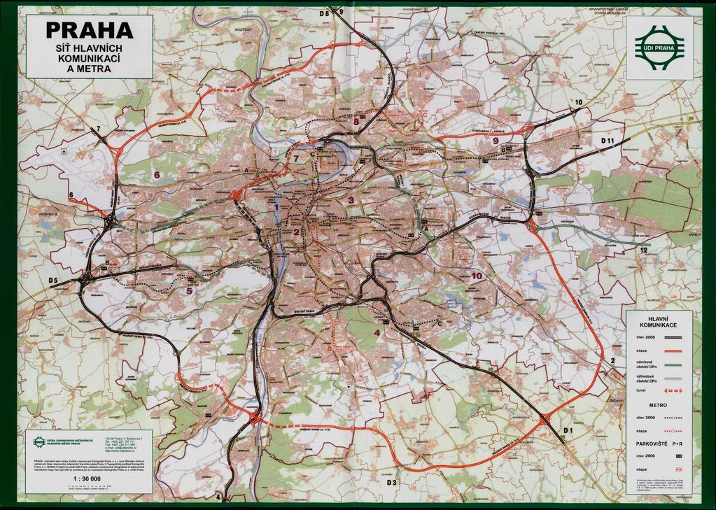 Ďr PRAHA SÍŤ HLAVNÍCH KOMUNIKACÍ A METRA : JENSTEJN ĎÁBUce ímicí SUCMCOL STŘeOOKLUKr > / PODOLANKA / ÚMOUČKY 'f -V ierwawr -' "Z. >f' V 10 n/chomértíce ^ KOSÍXítY «nufce D 11 HLOUBÍTfl* irononci! ". ^.JSW'J.