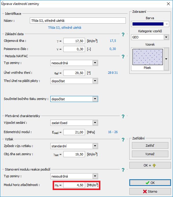 Podle ČSN 73 1004 Znovu se přesuneme do rámu Modul K, kde tentokrát zvolíme možnost podle ČSN 73 1004.