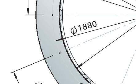 tělesa: (na Ø 2200 mm) * 0,08 mm Max.