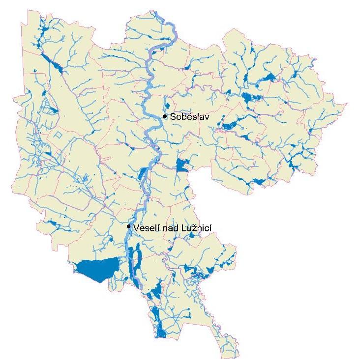 aktualizace rozboru udržitelného rozvoje území ORP Soběslav 6. VODNÍ REŽIM ORP Soběslav celé správní území patří do povodí Vltavy (správce závod Horní Vltava).
