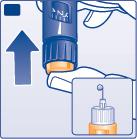 G Vždy před podáním injekce zkontrolujte, zda se na špičce jehly objeví kapka. Tím se ujistíte, že inzulin protéká perem.