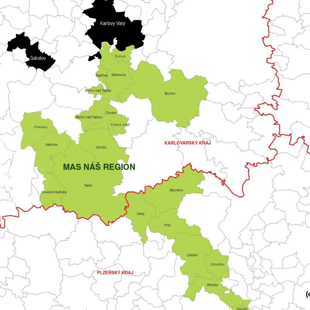 Základní informace o MAS v roce 2013 Mapa území MAS Náš region V roce 2013