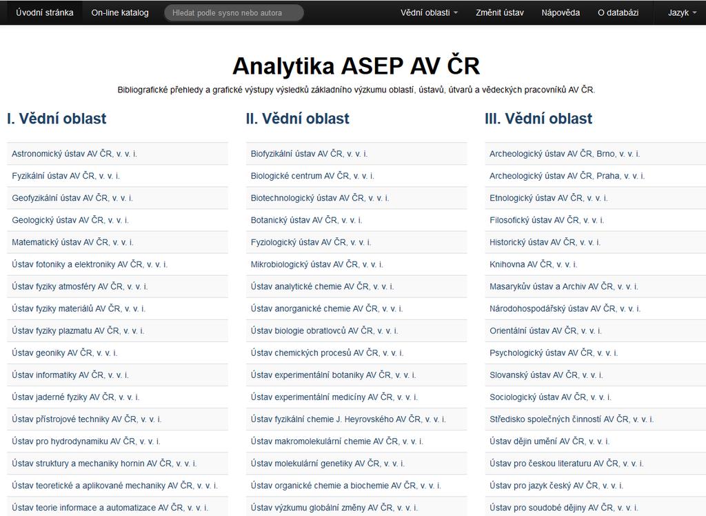 Analytika ASEP dynamické webové