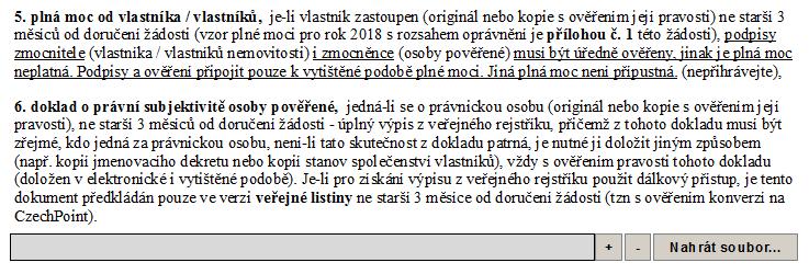 STRANA 14 A 15 FORMULÁŘE Doklady k žádosti - pokračování Každý bod obsahuje návod ke zpracování. 5. Plná moc lze použít pouze formát plné moci, která je součástí žádosti o grant.