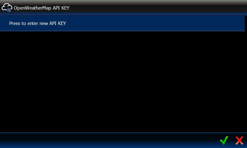 OpenWeatherMap API KEY V tomto okně můžete vložit klíč API, který je vyžadován v případě použití widgetu Počasí.