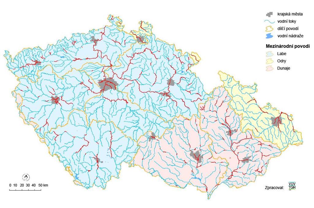 Úseky toků v oblastech s významným povodňovým rizikem (vymezení 2017) Zdroj: Úseky toků v oblastech s významným povodňovým rizikem (vymezení 2017).