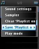 Uložení mobilního seznamu stop Mobilní seznam stop lze uložit. Seznam bude uložen pod jiným názvem a Playlist on the go (Hrací seznam na cestu) bude vyprázdněn.