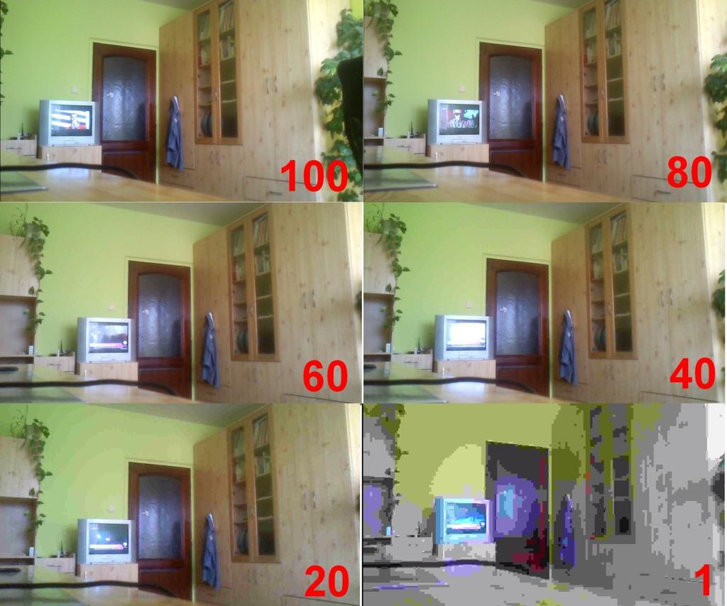 3.3.2 Kvalita Návrh experimentů a jejich uskutečnění Kvalita zde byla pouze vstupním parametrem přenášeného videa. Aplikace IP Webcam umožňuje měnit kvalitu přenášeného videa na stupnici 1-100.