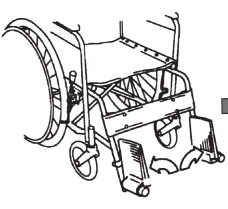 Sílu brzdícího účinku je možné přizpůsobit povolením šroubu, kterým je brzda připojena k rámu vozíku a nastavení brzdy do požadované polohy.