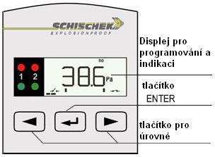 ExBin-P Elektrické připojení Určení nulového bodu čidla tlaku Všechny ExBin-P disponují napájecím napětím 24 VAC/DC. Napájení je přivedeno na svorky 1 (-/~) a 2 (+/~).