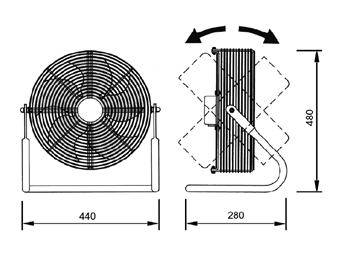 Svorkovnice je součástí ventilátoru a je umístěna na motoru. Regulace otáček je dvoustupňová, regulace a vypínač jsou součástí ventilátoru. Hluk emitovaný ventilátorem je uveden v tabulce.