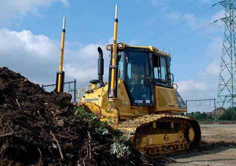 Pracovní aříení Radlice Komatsu Rorývače Komatsu Firma Komatsu používá skříňovou konstrukci radlice, nabíející nejvyšší odolnost při její níké hmotnosti. To vyšuje celkovou manévrovatelnost radlice.