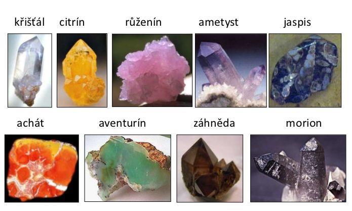 Křemen jeden z nejrozšířenějších nerostů často se vyskytuje jako součást hornin je surovinou pro výrobu skla, používá