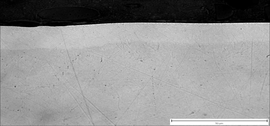 Obr. 10:ocel17022-Ni Tabulka 4:Měření tloušťky Ni-vrstvy v programu QUICK PHOTO MICRO verze 2,3 Vzorek Počet měřeni Střední hodnota [µm] Směrodatná odchylka [µm] ± Fe-Ni 10 39,40 1,50 Ocel-Ni 10