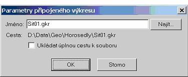 Soubor 4.5.7 97 Parametry připojení Zobrazení parametrů výkresu, na kterém je v seznamu nastavený kurzor.