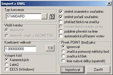 Soubor 105 Jedná se pouze o převod základních typů prvků. Program by však měl zvládnou import i z nejnovějších verzí formátu DWG do verze 2010, verze 2013 se teprve připravuje (listopad 2012).