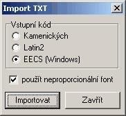 Import Text Funkce pro vykreslení textového souboru jako bloku kresby. Určeno hlavně pro načtení textových seznamů souřadnic do kresby. Text bude mít font dle aktuálního typu a velikosti fontu.