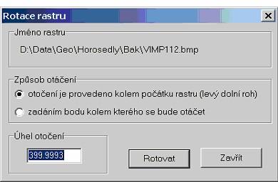 Soubor 4.9.2.2 123 Rotace Parametry pro rotaci se zadávají ve výše uvedeném dialogu. Význam nastavení je jasný přímo z názvů v dialogu. Úhel otočení se zadává v grádech.