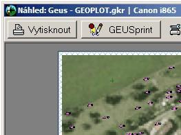 150 GEUS grafika 4.14.13.1 Jak spustit program GEUSprint V GEUSu naleznete na stránce náhledu tlačítko GEUSprint (viz obrázek).