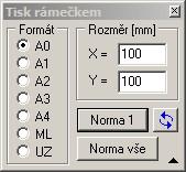 Soubor 151 mm. Pokud předefinujete rozměr některého formátu, lze pak opakovat výstup vždy s přesným nastaveným rozměrem rámečku.