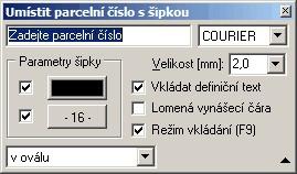 Kreslit 7.22 197 Parcelní číslo se šipkou Od verze 17.